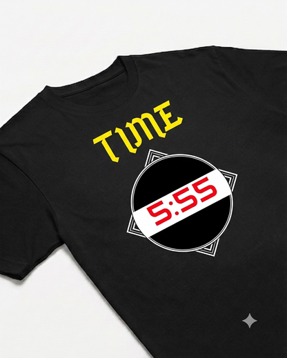 Unisex Half sleeve 'Time 5:55' T-Shirt