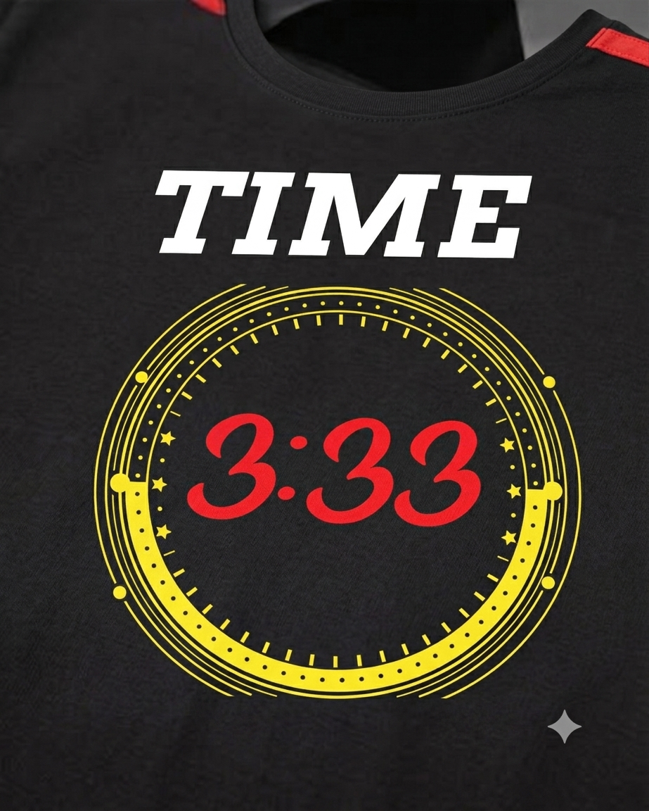 Unisex Half sleeve 'Time 3:33' T-Shirt