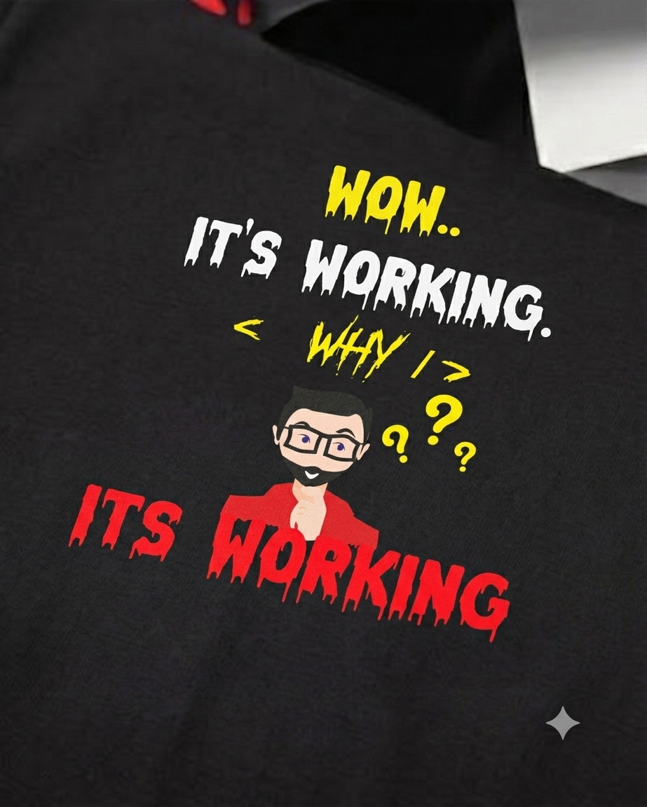 Unisex Half sleeve 'Its Working' T-Shirt