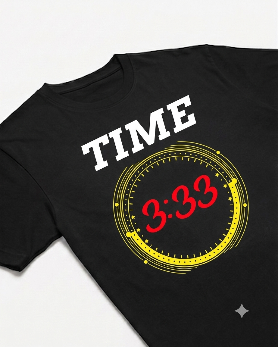 Unisex Half sleeve 'Time 3:33' T-Shirt