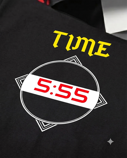 Unisex Half sleeve 'Time 5:55' T-Shirt
