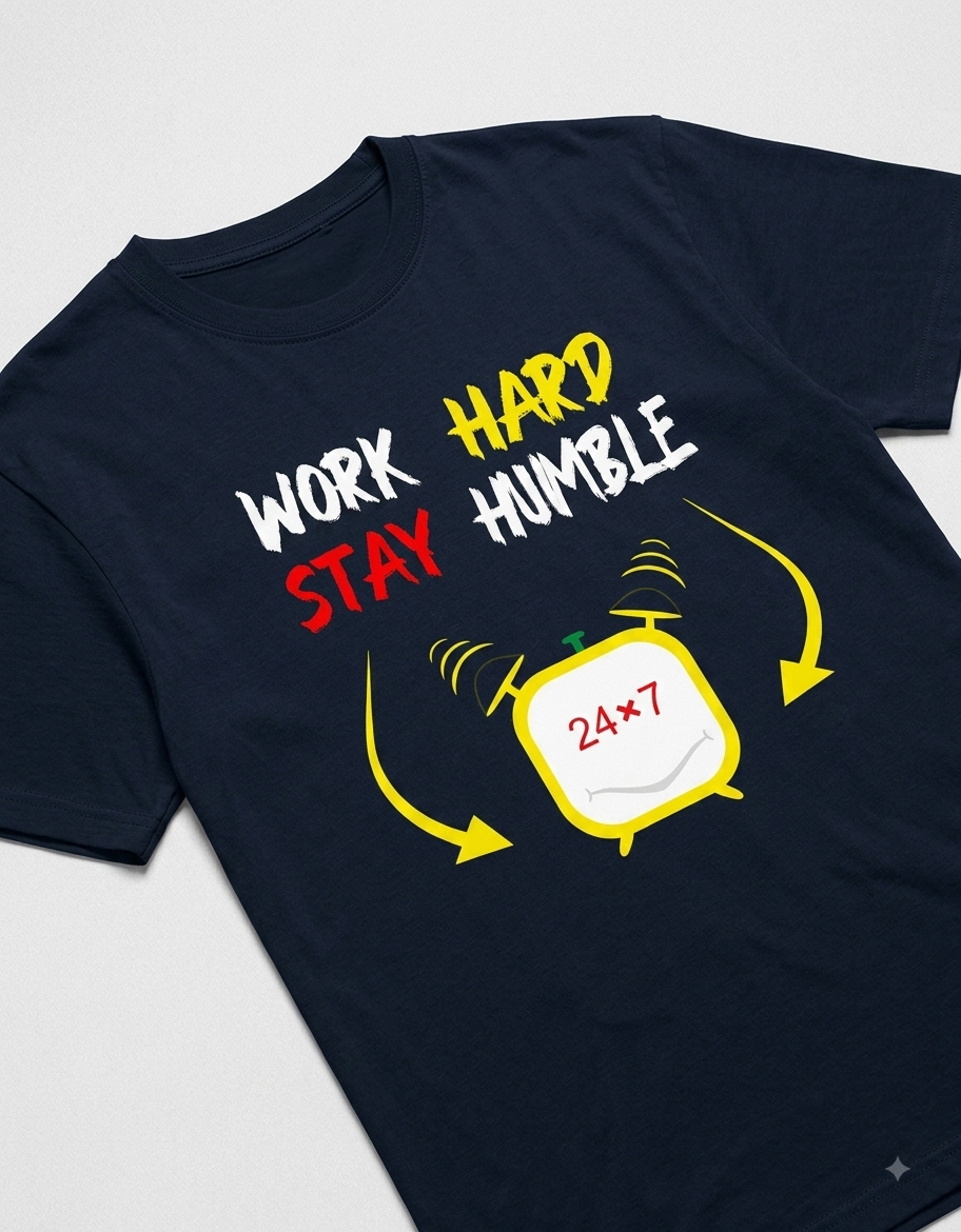 Unisex Half sleeve 'Work Hard Stay Humble' T-Shirt