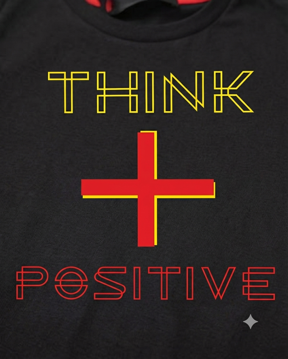 Unisex Half sleeve 'Think Positive' T-Shirt